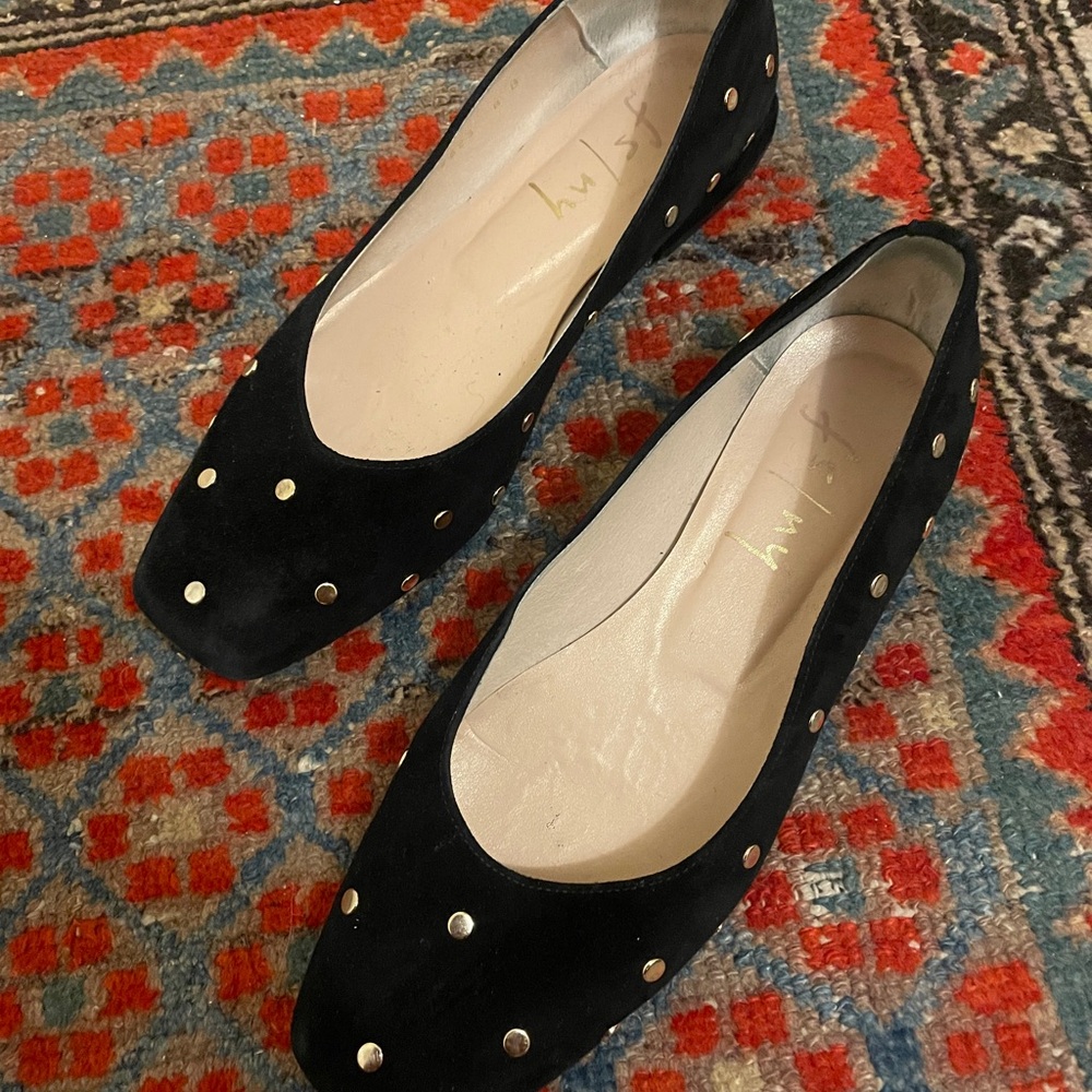 FS/NY Black Studded Women's Flats